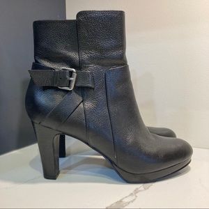 Black Leather Nine West Booties